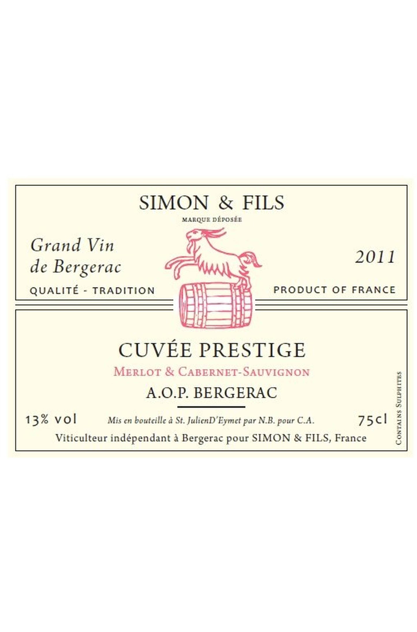 Simon et Fils Cuvée Prestige AOP bergerac rosé