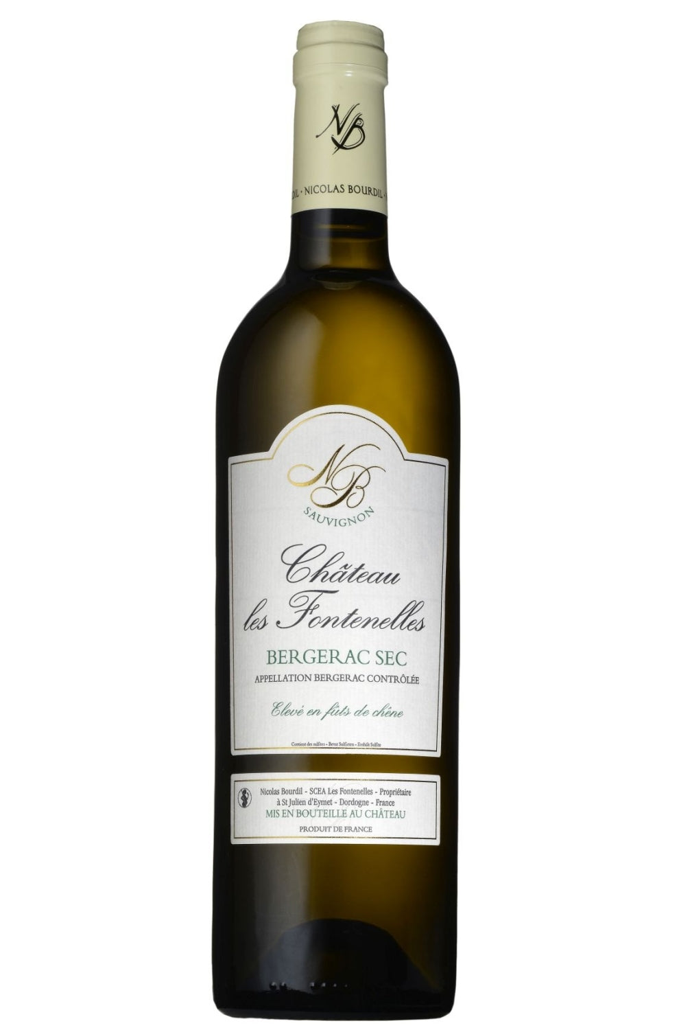 Chateau les Fontenelles 'élevé en fut de chêne' AOP bergerac sauvignon blanc (Prestige)