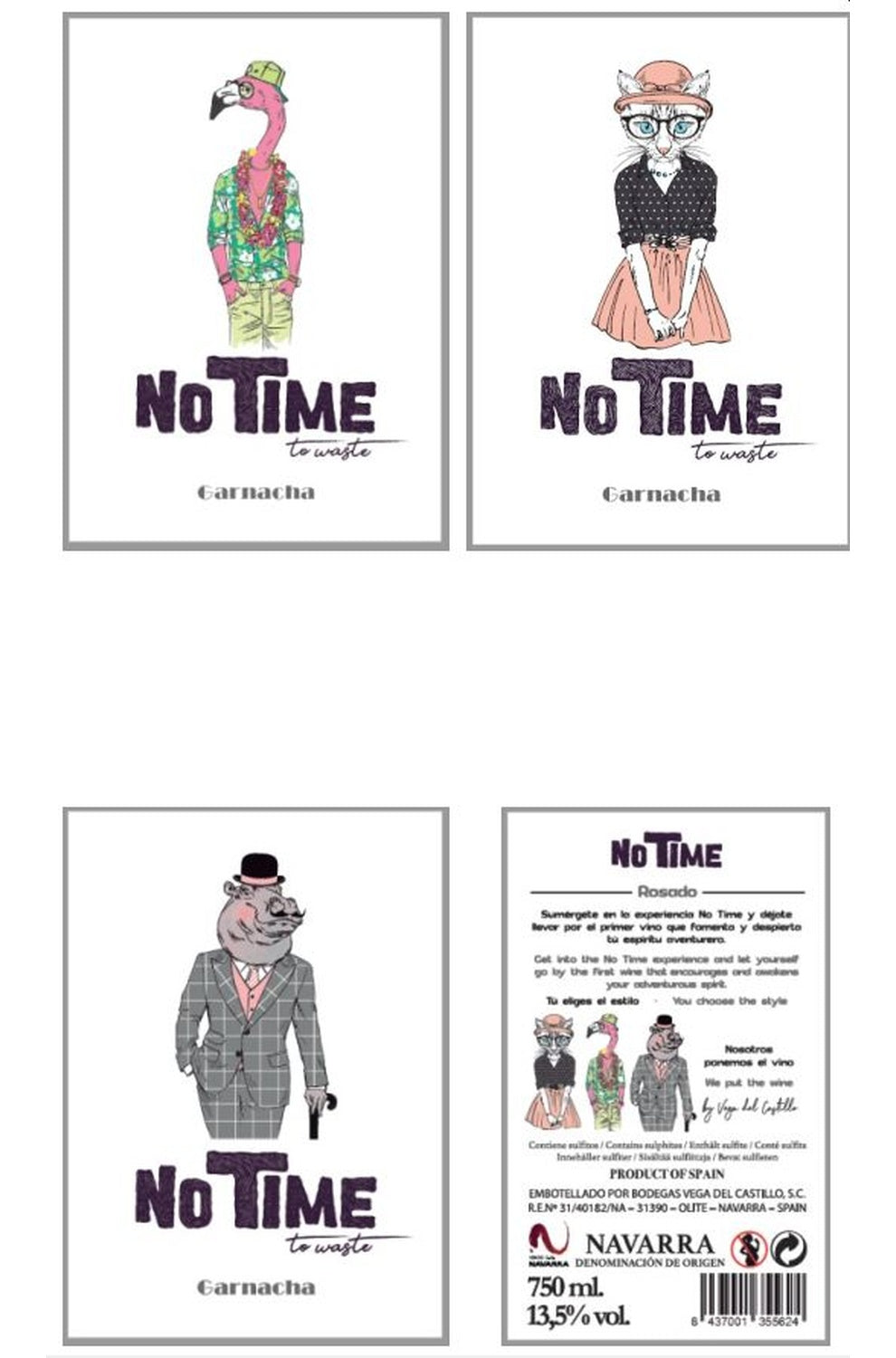 No Time (3 labels in 1 case) DO Navarra rosado