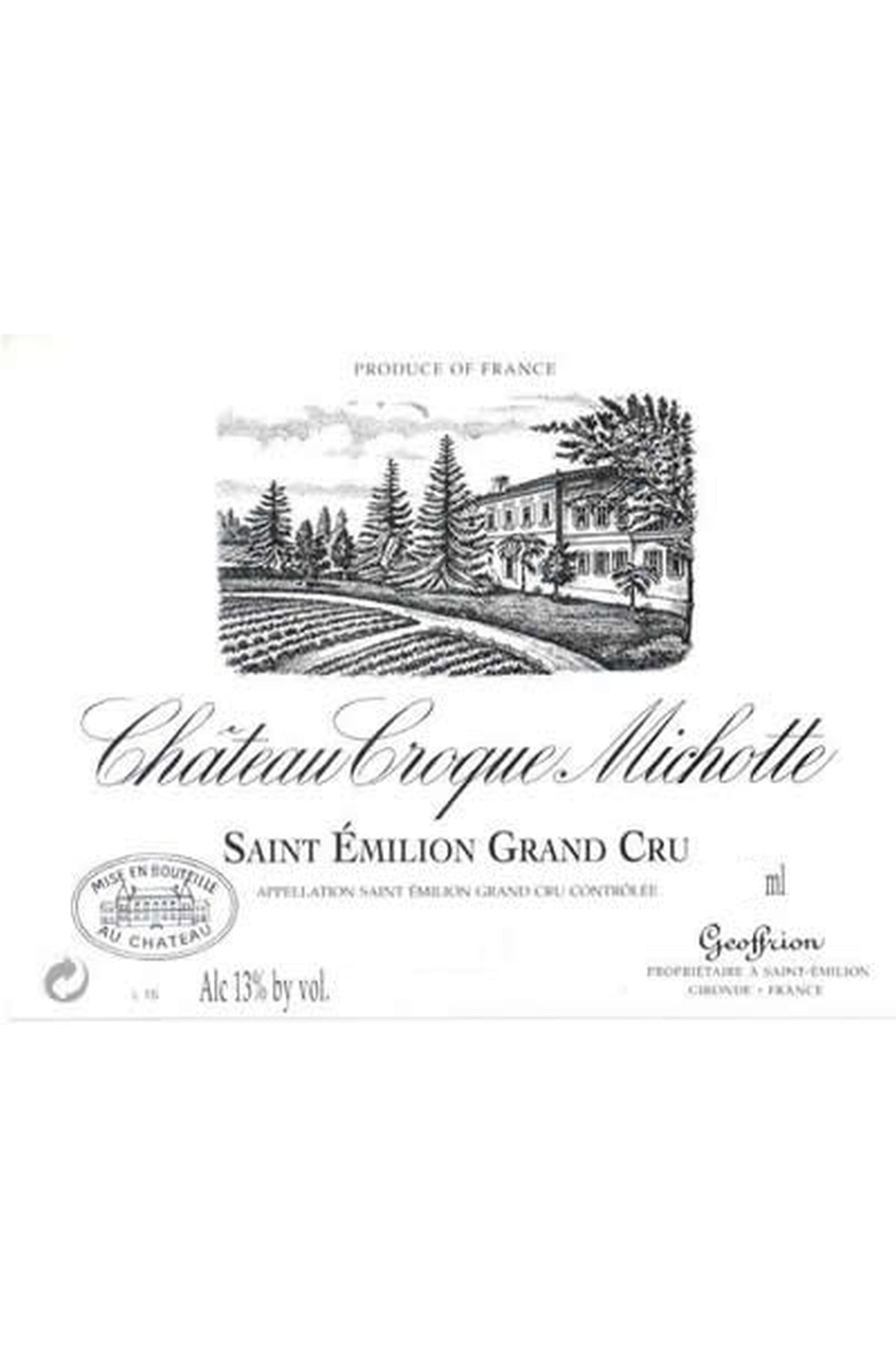 Chateau Croque Michotte (BIO) St Emilion Grand Cru (Methusalem) (6L)