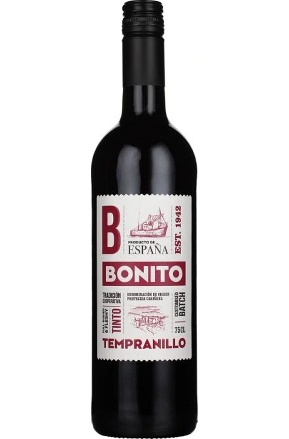 Bonito wine of Spain garnacha/tempranillo tinto  (SCREWCAP black)