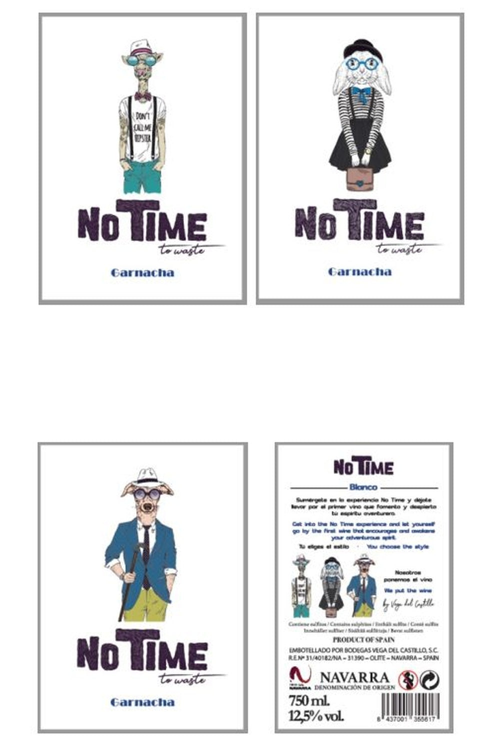 No Time (3 labels in 1 case) DO Navarra Blanco