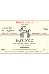 Simon et Fils: Cuvée Belle Epine IGP d'oc syrah-merlot rouge (bouchon)